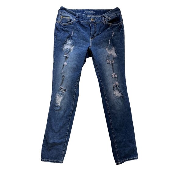 Amethyst Jeans Womens Distressed Skinny Jeans Size 11 Blue Denim Streetwear - Picture 1 of 15